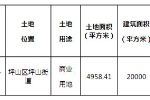 限售10年!12月27日,坪山将出让一宗商业用地